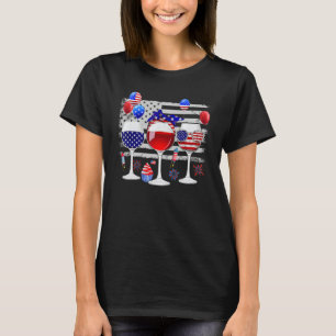Camiseta Copas de vino rojas blancas y azules Tres bandera