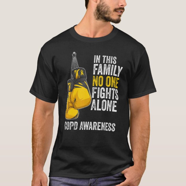Camiseta COPD Awareness Month Guantes Cinta dorada amarilla (Anverso)