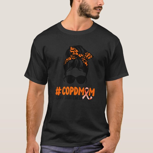 Camiseta COPD Mom Wife Cute Messy Bun COPD Awareness (Anverso)