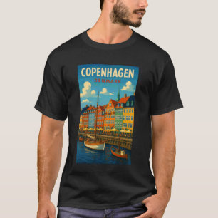 Camiseta Copenhague Dinamarca Arte de viaje vintage para Ho