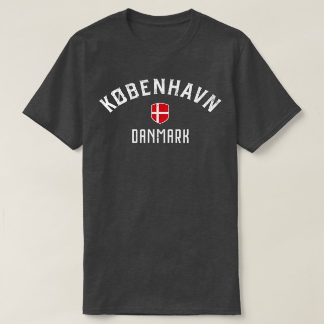 Camiseta Copenhague Dinamarca Bandera danesa Kobenhavn Danm (Diseño del anverso)