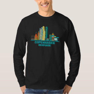 Camiseta Copenhague Dinamarca Skyline Dane Cityscape Danes 