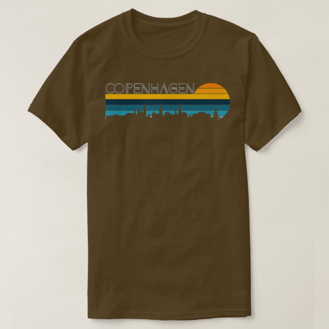 Camiseta Copenhague SkylineVintage Retro Sunset Kopenhagen (Diseño del anverso)