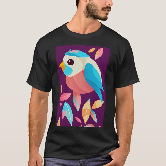 Camiseta Copia de arte de pájaro lindo (Anverso)