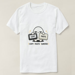 Camiseta Copia Pega Sobrevive - Divertido Código Tech Adora