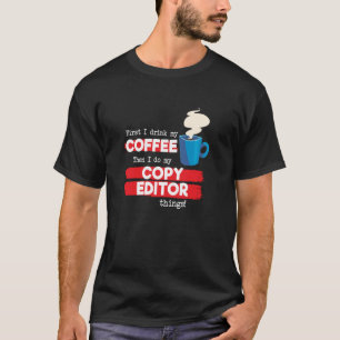 Camiseta Copiar el editor y la valoración del café