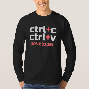 Camiseta Copiar Pegar programador Ctrl Ctrl Ctrl Ctrl V Cod