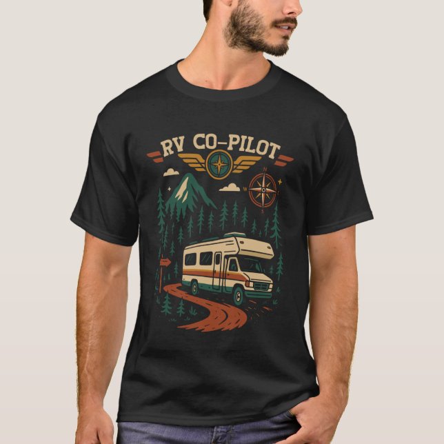 Camiseta Copiloto de autocaravana de camping retro (Anverso)