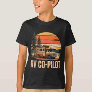Camiseta Copiloto de RV camping campista puesta de sol escé