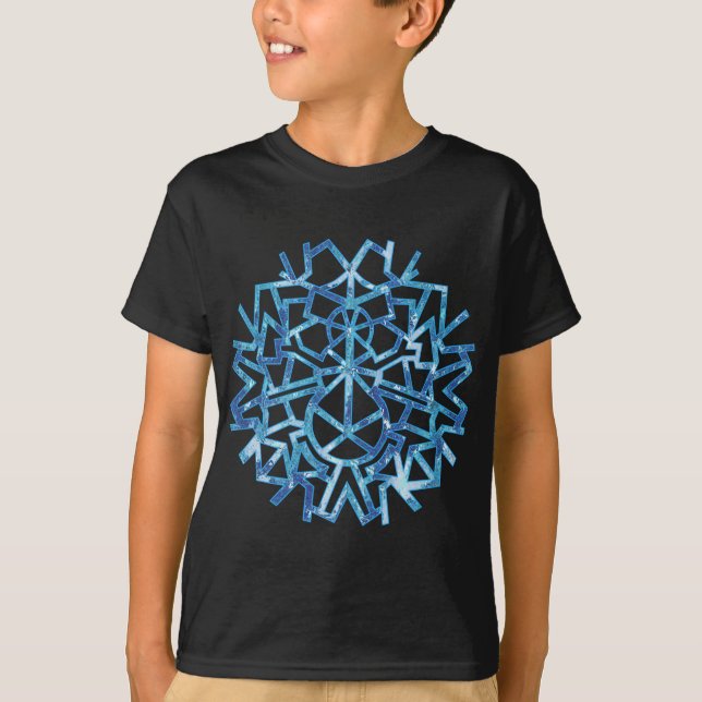 Camiseta Copo de nieve azul del muñeco de nieve (Anverso)