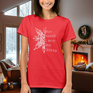 Camiseta Copo de nieve Merry little Christmas (o personaliz