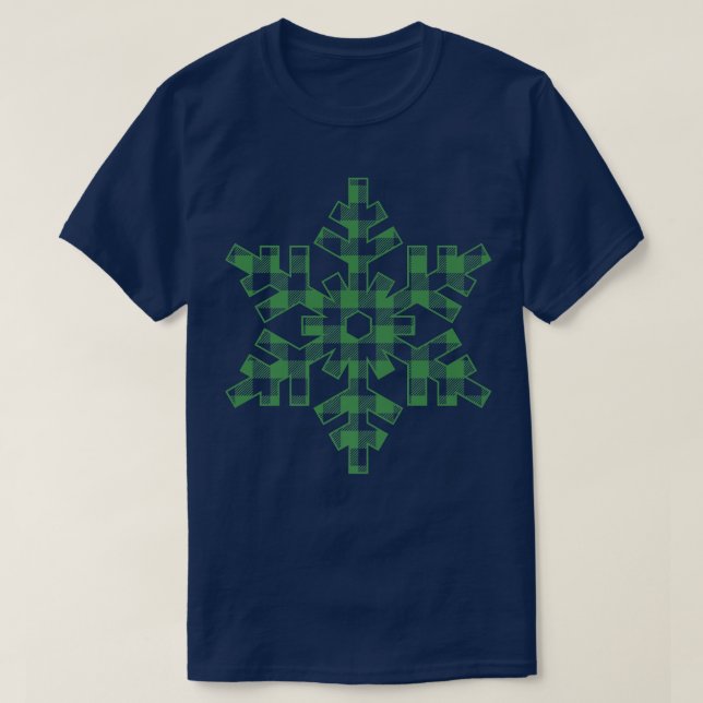 Camiseta Copo de nieve verde (Diseño del anverso)