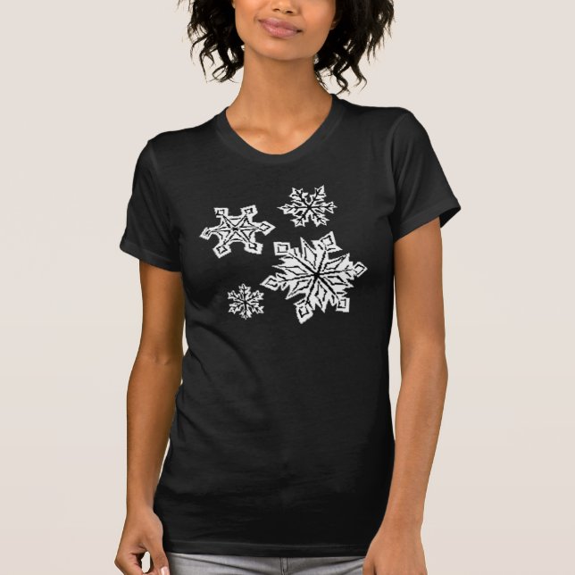 CAMISETA COPOS DE NIEVE BLANCOS Y NEGROS (Anverso)