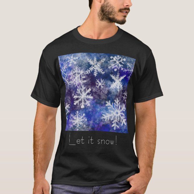 Camiseta Copos de nieve con fondo azul (Anverso)