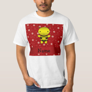 Camiseta Copos de nieve conocidos personalizados del rojo