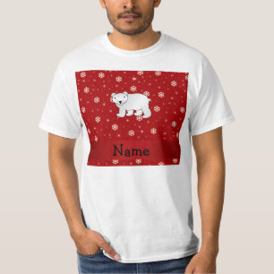 Camiseta Copos de nieve conocidos personalizados del rojo