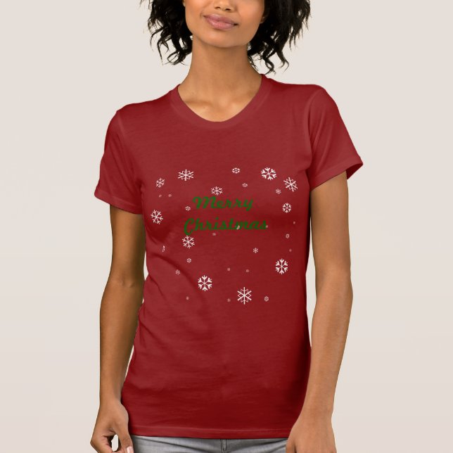 Camiseta Copos de nieve de las Felices Navidad (Anverso)
