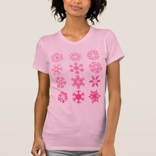 Camiseta Copos de nieve rosados - Tee de manga corta para m