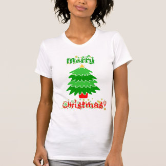 Camiseta Copos de nieve y árbol de las Felices Navidad