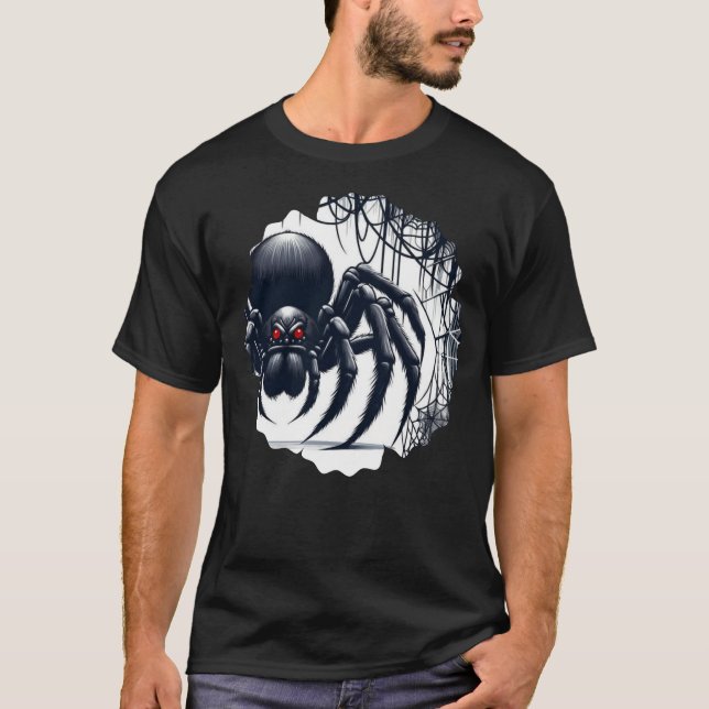 Camiseta Copy of Creepy Black Spider Gothic Design (Anverso)