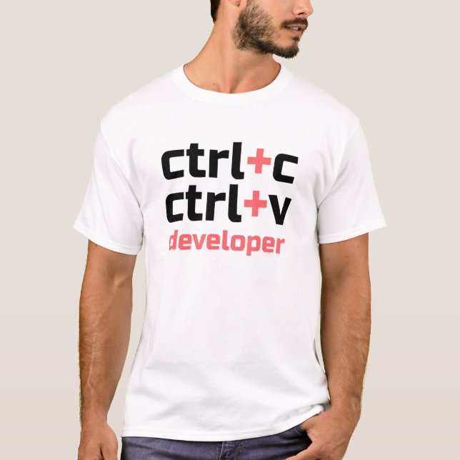 Camiseta Copy Paste Developer - Ctrl C Ctrl V Coder (Anverso)