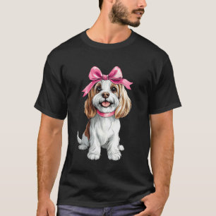 Camiseta Coqueta Bow Maltese Perro Mamá Chica Rosa Día de l