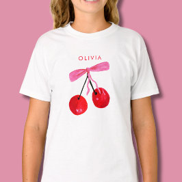 Camiseta Coqueta Cereza y Lazo