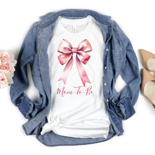 Camiseta Coqueta con Lazo Rosa Futura Mamá