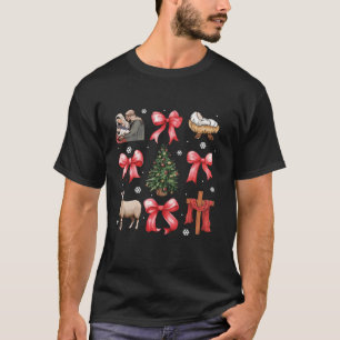Camiseta Coqueta de árbol de navidad dobla fe cristiana de 