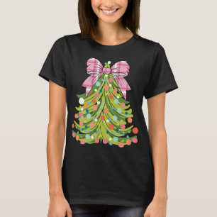 Camiseta Coqueta de árbol de navidad dobla Navidades rosado