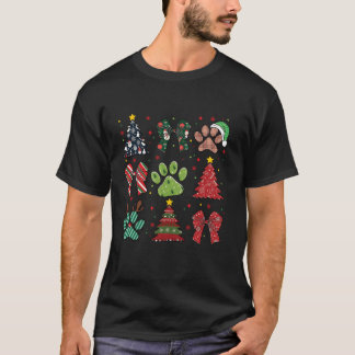 Camiseta Coqueta de árbol de navidad perro perro negro perr