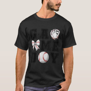 Camiseta Coqueta de béisbol Bow Cute Gameday Cheer Mom Spor
