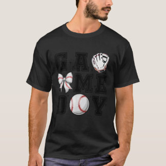 Camiseta Coqueta de béisbol Bow Cute Gameday Cheer Mom Spor