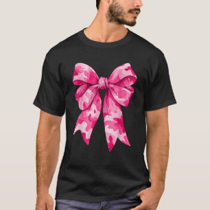 Camiseta Coqueta de camuflaje bow gran Chica rosada mujer