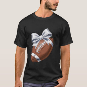 Camiseta Coqueta de fútbol Bow Football Mom Game Day Mujere