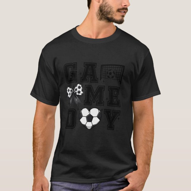 Camiseta Coqueta de fútbol retro Bow Cute Gameday Cheer Mam (Anverso)