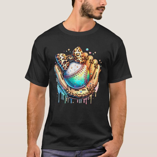 Camiseta Coqueta De Guante De Béisbol Con Goma De Helado (Anverso)