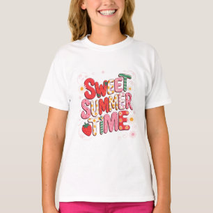 Camiseta Coqueta de verano dulce tiempo fresa retro playa 