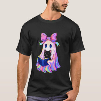 Camiseta Coqueta Divertida con Lazo Fantasma de Halloween S