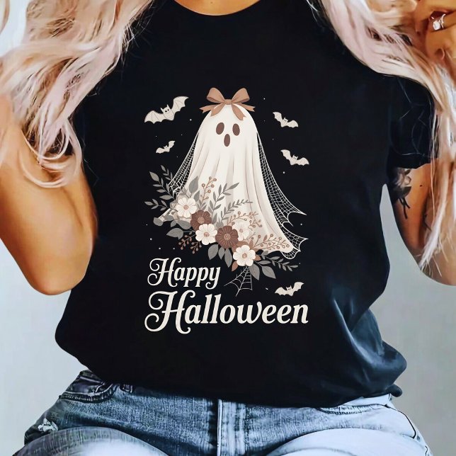 Camiseta Coqueta Fantasma Halloween Flor Fantasma Espeluzna (Subido por el creador)
