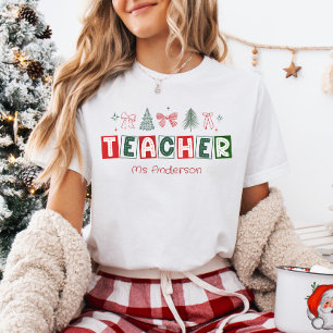 Camiseta Coqueta Festiva Navidad Profesora
