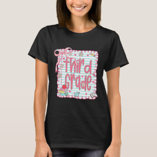 Camiseta Coqueta Lindo Lazo Rosa Maestra De Tercer Grado Es