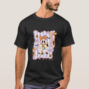 Camiseta Coqueta Preparada con Lazo Floral Fantasma Hallowe