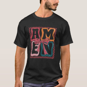 Camiseta Coqueta Retro Amen Arco Jesús Chica Mujeres Feliz
