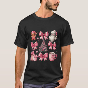 Camiseta Coqueta retro de árbol de Navidad dobla a las muje