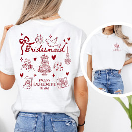 Camiseta Coqueta Rojo Personalizado Fiesta de Despedida de 