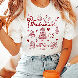 Camiseta Coqueta Rojo Personalizado Fiesta de Despedida de 