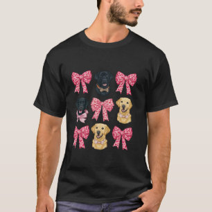 Camiseta Coqueta rosa Bow amarillo negro Labrador recuperad
