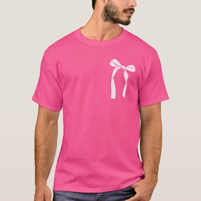 Camiseta Coqueta rosa de moda estética Bow T-Shirt (Anverso)