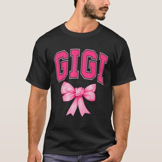 Camiseta Coqueta rosa Gigi dobla a la familia del Día de la (Anverso)